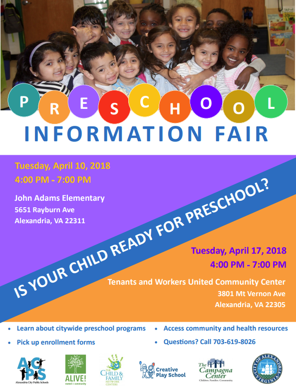 Preschool Registration Begins on April 9 – ACPS Express